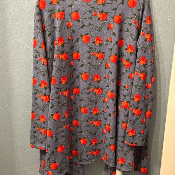 LULAROE FLORAL ROSE CARDIGAN - Picture 4 of 4